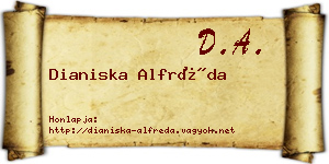 Dianiska Alfréda névjegykártya